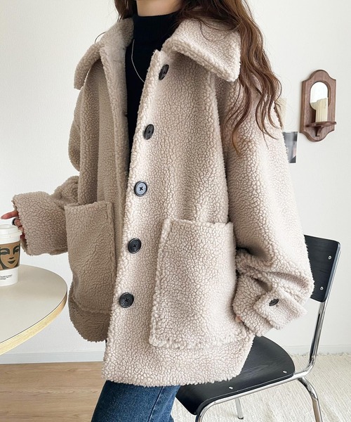 Java ブルゾン アウター 「JaVaジャバコラボ」纏う大人ボアが包み込む