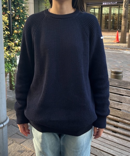 「BROKEN BASE」 長(zhǎng)袖ニット LARGE ネイビー メンズ