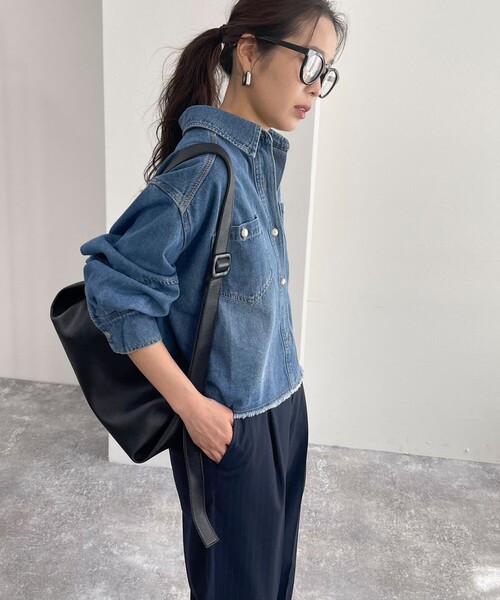 「fredy emue」 長袖シャツ 38 ブルー レディース fredy emue 「fredy emue」 長袖シャツ 38 サックスブルー
