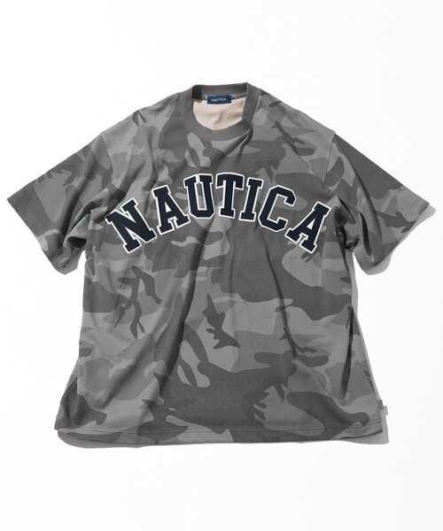 NAUTICA（ノーティカ） tシャツ ビックシルエット アーチロゴ カモフラ