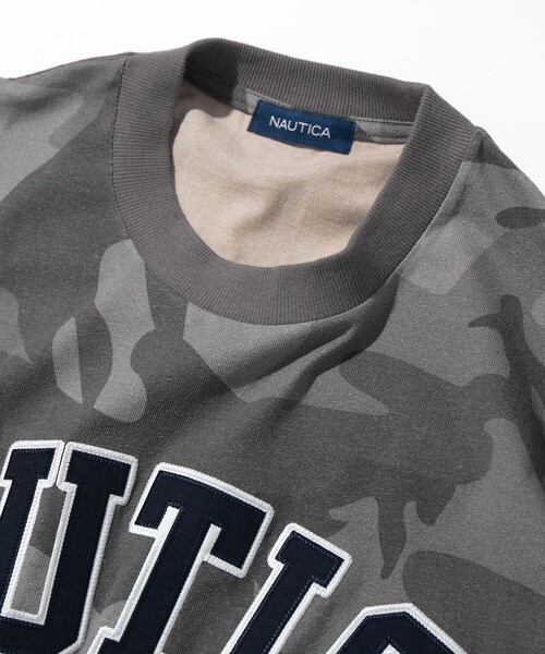 NAUTICA（ノーティカ） tシャツ ビックシルエット アーチロゴ カモフラ