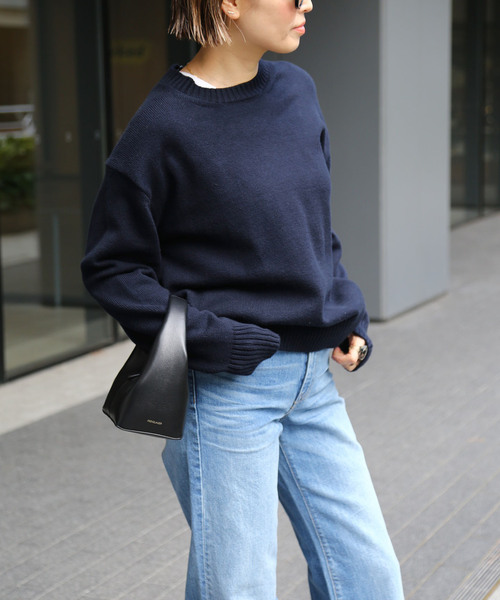 Deuxieme Classe」 長袖ニット FREE ネイビー レディース