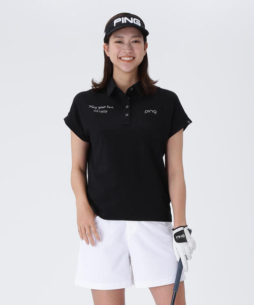 ポロシャツ ポロ 「PING APPAREL」ハイテンションサッカー半袖ポロシャツ 「GOLD」 (LADIES) レディース