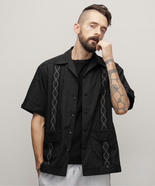 Schott 半袖シャツ ブラック Schott N.Y.C 「schott」 半袖シャツ L ブラック メンズ