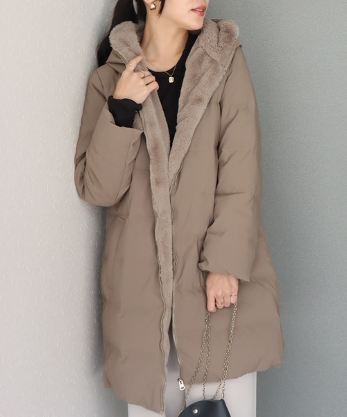 「libelle more」 「MARBLEWALTZ」ダウンコート M ネイビー レディース_画像6