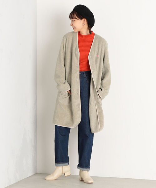 DANTON ノーカラージャケット アイボリー 38 Danton（ダントン） ノーカラージャケット 38 ベージュ レディース