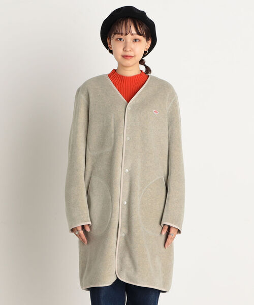 DANTON ノーカラージャケット アイボリー 38 Danton（ダントン） ノーカラーコート 38 アイボリー レディース