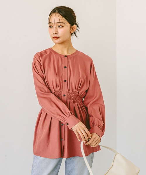 「GLOBAL WORK」 長袖チュニック LARGE ベージュ レディース