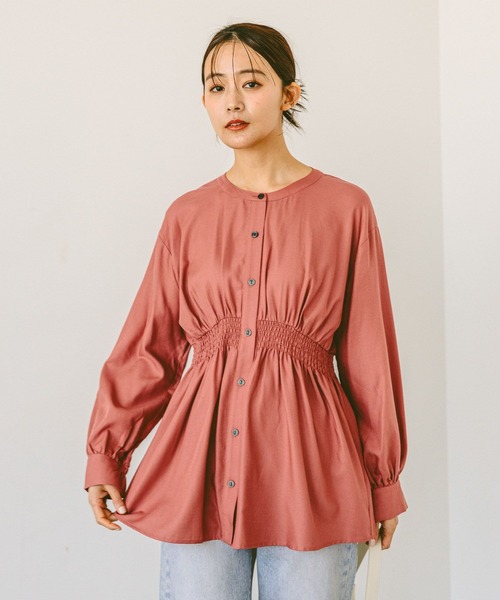 「GLOBAL WORK」 長袖チュニック LARGE ベージュ レディース