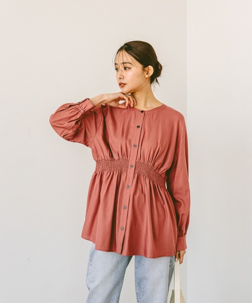 「GLOBAL WORK」 長袖チュニック LARGE ベージュ レディース