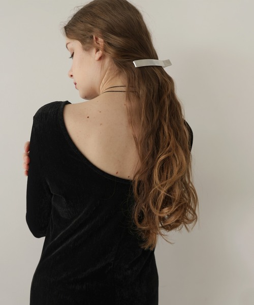 Mili affinity ワンピース ベロアバックオープンワンピース : ZOZOTOWN