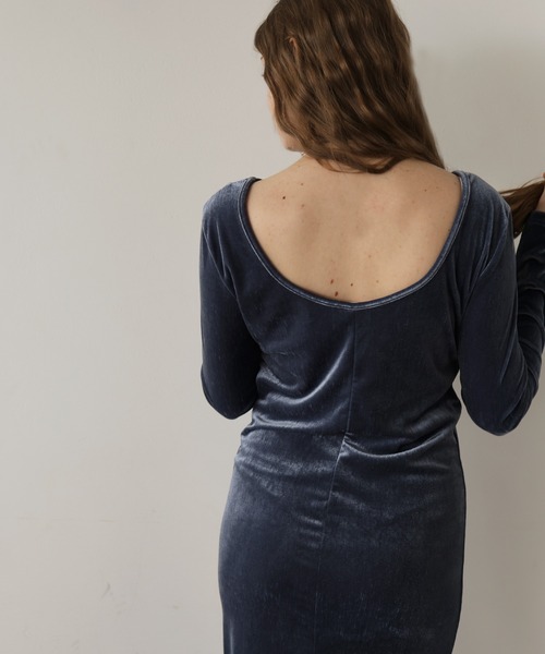 Mili affinity ワンピース ベロアバックオープンワンピース : ZOZOTOWN