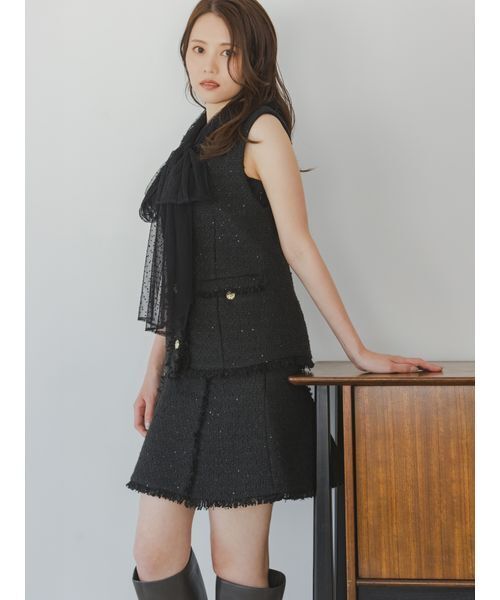 SNIDEL（スナイデル） ブラウス シャツ チュールボウタイノースリ