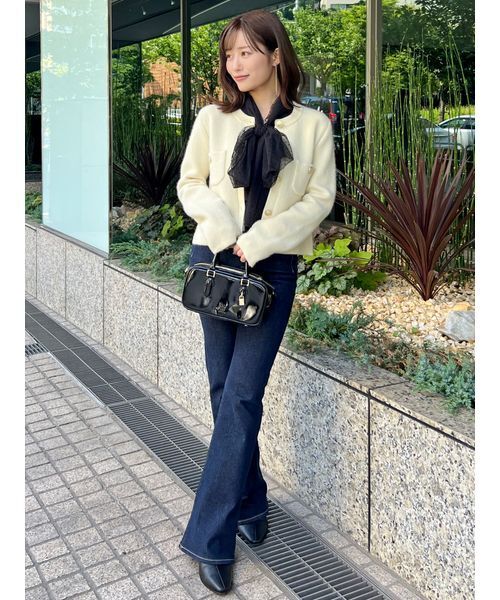 SNIDEL（スナイデル） ブラウス シャツ チュールボウタイノースリ