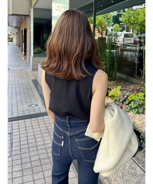 SNIDEL（スナイデル） ブラウス シャツ チュールボウタイノースリ