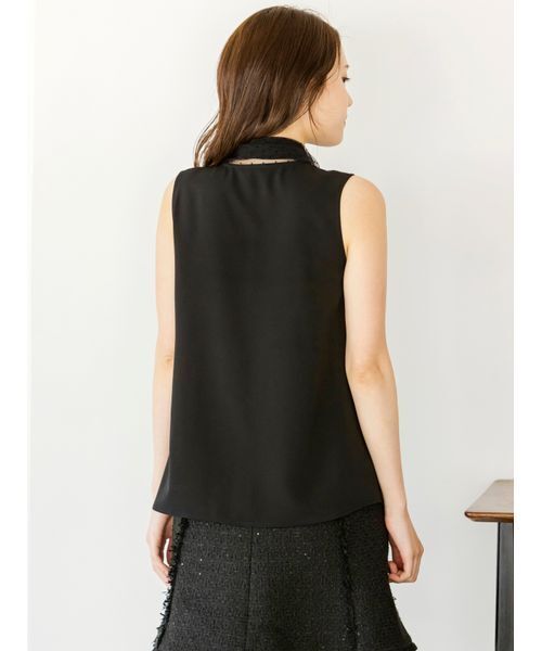 SNIDEL（スナイデル） ブラウス シャツ チュールボウタイノースリ