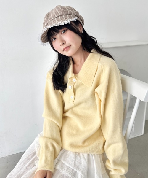 SOLLON.（ソルロン） 帽子 キャスケット レース付きチェック