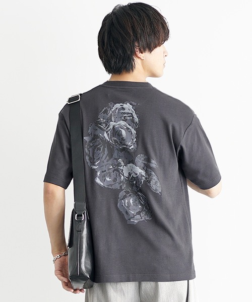 ANNTIAN 植物柄 黒 Tシャツ 半袖 MinoriTY（マイノリティ） tシャツ 「MinoriTY」ソフトタッチ×厚手