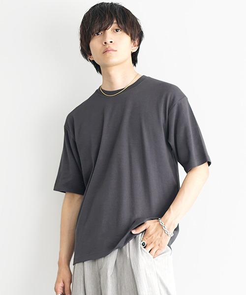 ムチャチャ　半袖　Tシャツ　カットソー　ブラック×グレー ビスチェプリント半袖Tシャツ（Tシャツ/カットソー）｜VACANCY