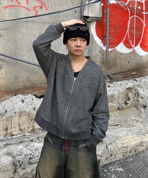 ADAMASTE カーディガン Sparkle Sweat Zip-Up Cardigan - スパークル