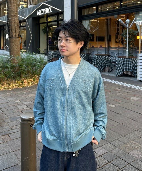 ADAMASTE カーディガン Sparkle Sweat Zip-Up Cardigan - スパークル