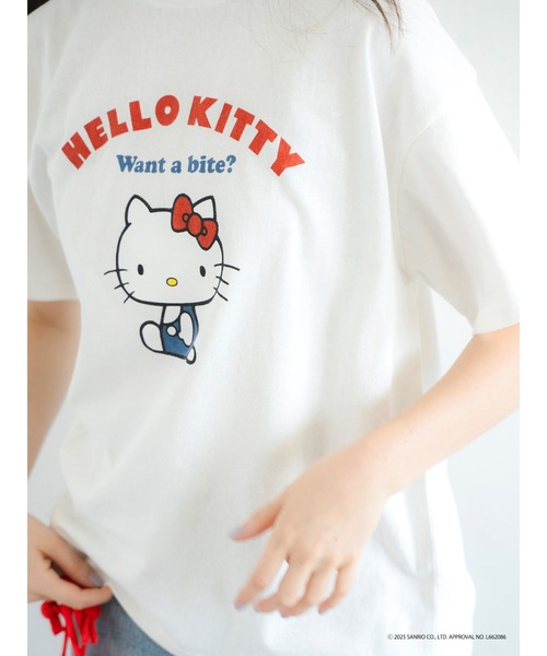 ハローキティコラボロゴデザインTee Ungrid tシャツ 「ハローキティーコラボ」ロゴデザインTee