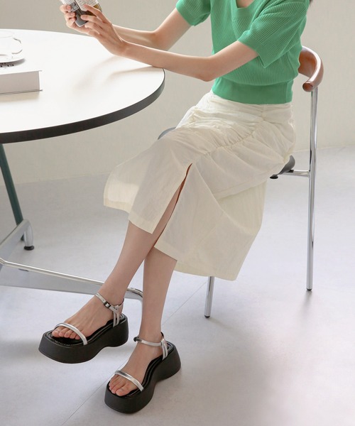 「UNE MANSION」 フラットサンダル 25.0cm ブラック レディース_画像5