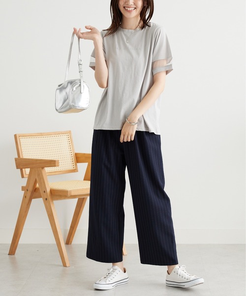 BELLUNA PLUS（ベルーナプラス） ワイドパンツ パンツ とろみ素材