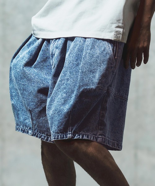 「GLIMCLAP」 デニムハーフパンツ S インディゴブルー メンズ_画像6