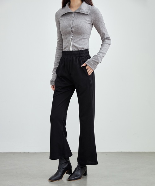 DAYRA パンツ 裏起毛 ハイウエスト イージー フレア パンツ レディース