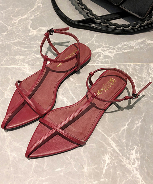 「TeddyShop」 フラットサンダル 23.5cm ワイン レディース_画像5
