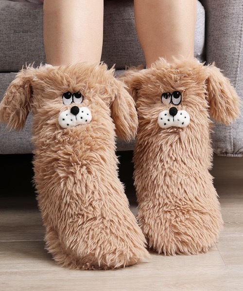 pyornim（ピョルニム） 靴下 ふさふさ わんちゃんルームソックス