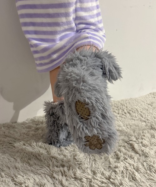 pyornim（ピョルニム） 靴下 ふさふさ わんちゃんルームソックス