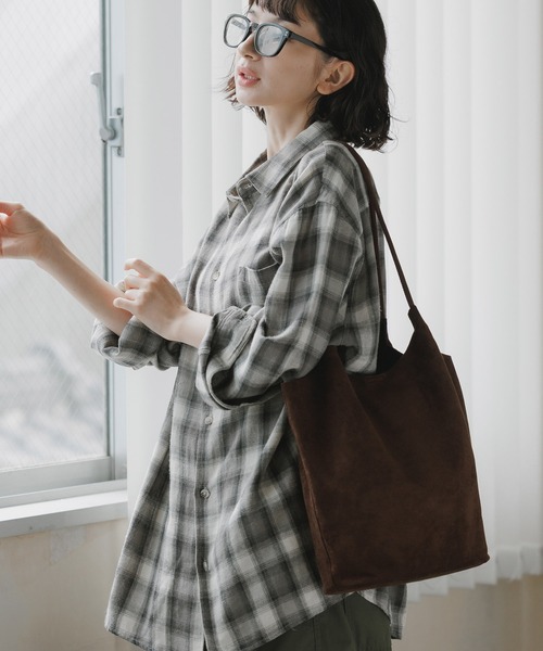 AO2 トートバッグ Faux Suede Tote Bag with Pouch / ポーチ付き