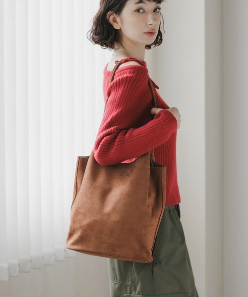 AO2 トートバッグ Faux Suede Tote Bag with Pouch / ポーチ付き
