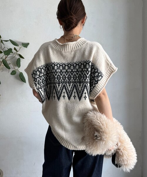 DouDou（ドゥドゥ） ニット セーター 「WEB限定」ノルディック柄ワイド