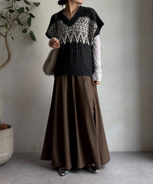 DouDou（ドゥドゥ） ニット セーター 「WEB限定」ノルディック柄ワイド