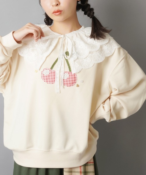 SPINNS トレーナー スウェット 裏毛スウェット/フルーツワッペン/NEO森