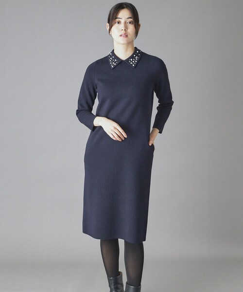 DRESSTERIOR ワンピース ビジューカラーニットワンピース : ZOZOTOWN