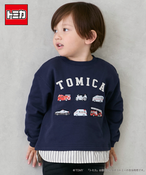 petit main トレーナー 「TOMICA」裾チェックトレーナー キッズ 子供服