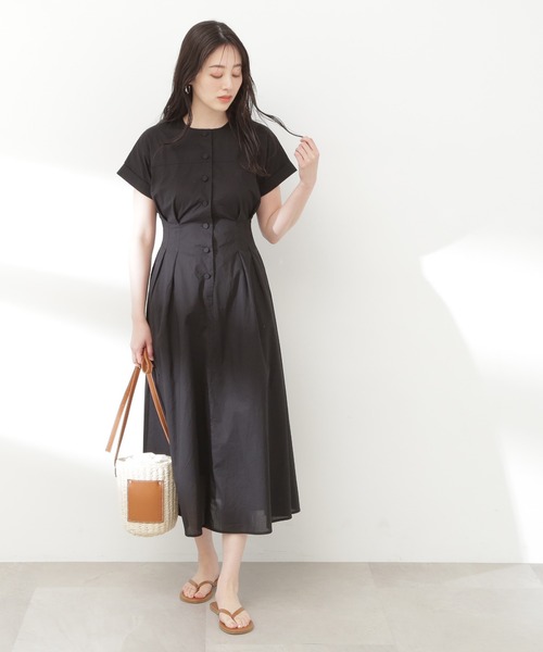 「N.(N. Natural Beauty Basic)」 半袖ワンピース MEDIUM グリーン レディース_画像3