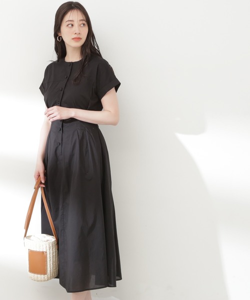 「N.(N. Natural Beauty Basic)」 半袖ワンピース MEDIUM グリーン レディース_画像4