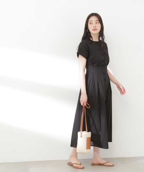「N.(N. Natural Beauty Basic)」 半袖ワンピース MEDIUM グリーン レディース_画像6