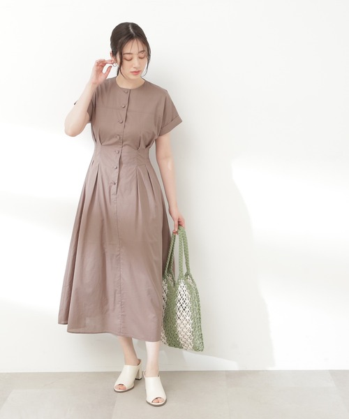 「N.(N. Natural Beauty Basic)」 半袖ワンピース MEDIUM グリーン レディース_画像8
