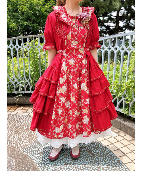 「PINK HOUSE」 半袖ワンピース フリー ローズ レディースの画像