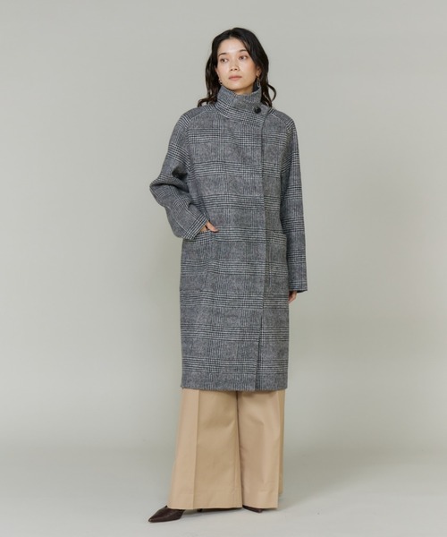 INED（イネド） ノーカラーコート コート ライトウエイト両面ビーバー