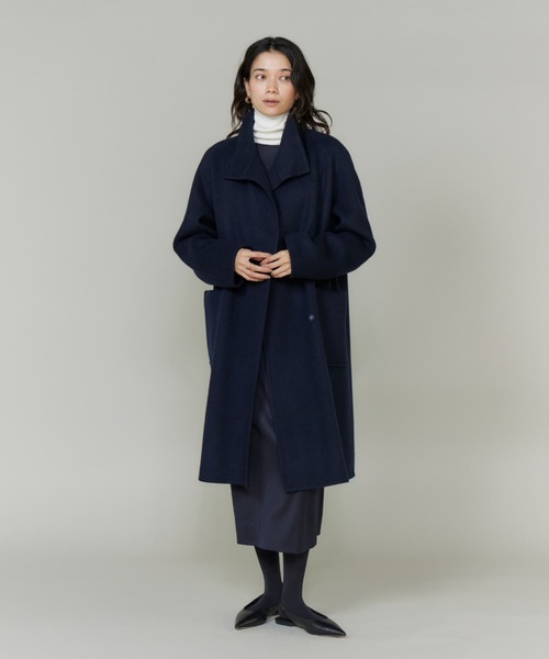 INED（イネド） ノーカラーコート コート ライトウエイト両面ビーバー