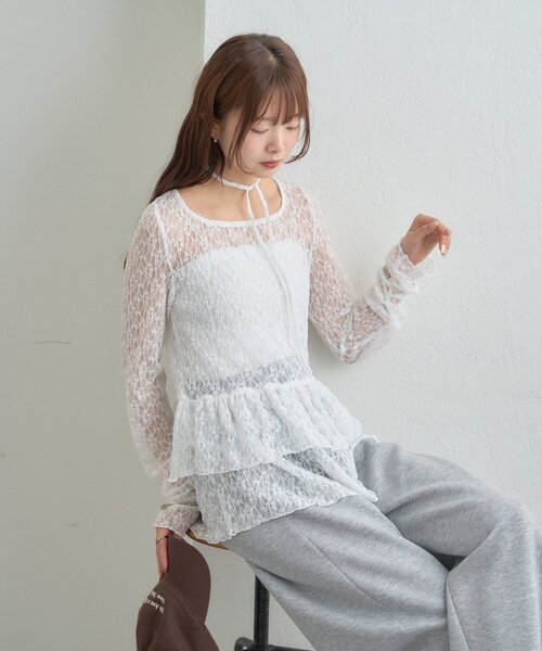 mystic（ミスティック） tシャツ 26SSドットティアードプルオーバー