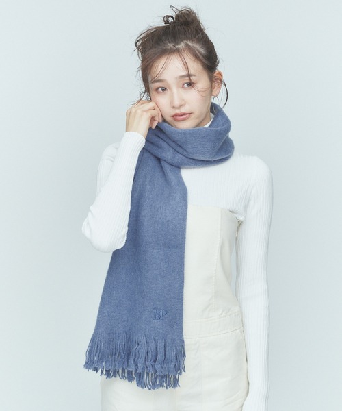 【ほぼ新品】フィンガリン マフラー 日本製 ブルー×ホワイト BLUE×PALANG（ブルーパラン） マフラー ストール MIXED TAG MUFFLER