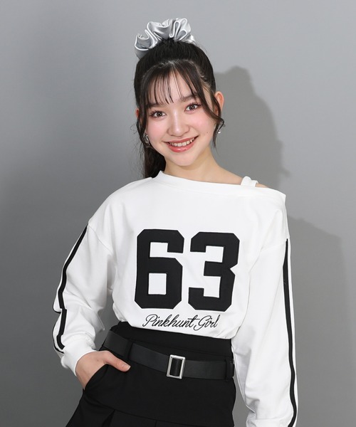 PINKHUNT（ピンクハント） トレーナー ナンバリング オフショルダー